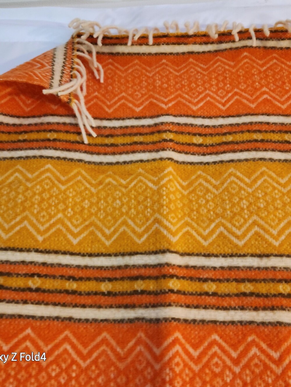 Handwoven Orange & Yellow Decorative Throw Blanket/ Faribo - Picture 15 of 16